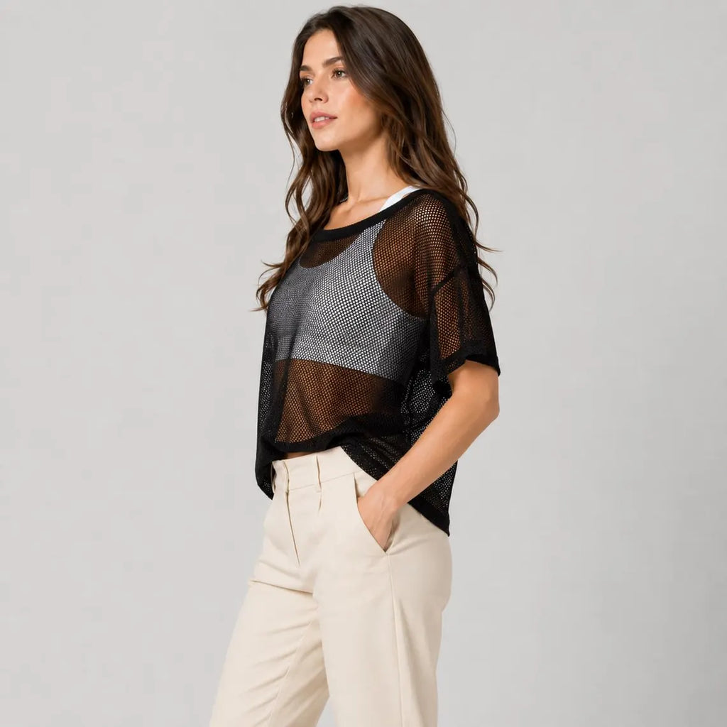 Women Mesh Workout Top | Breathable Gym Yoga Tee Fitness Tank | Layering Activewear