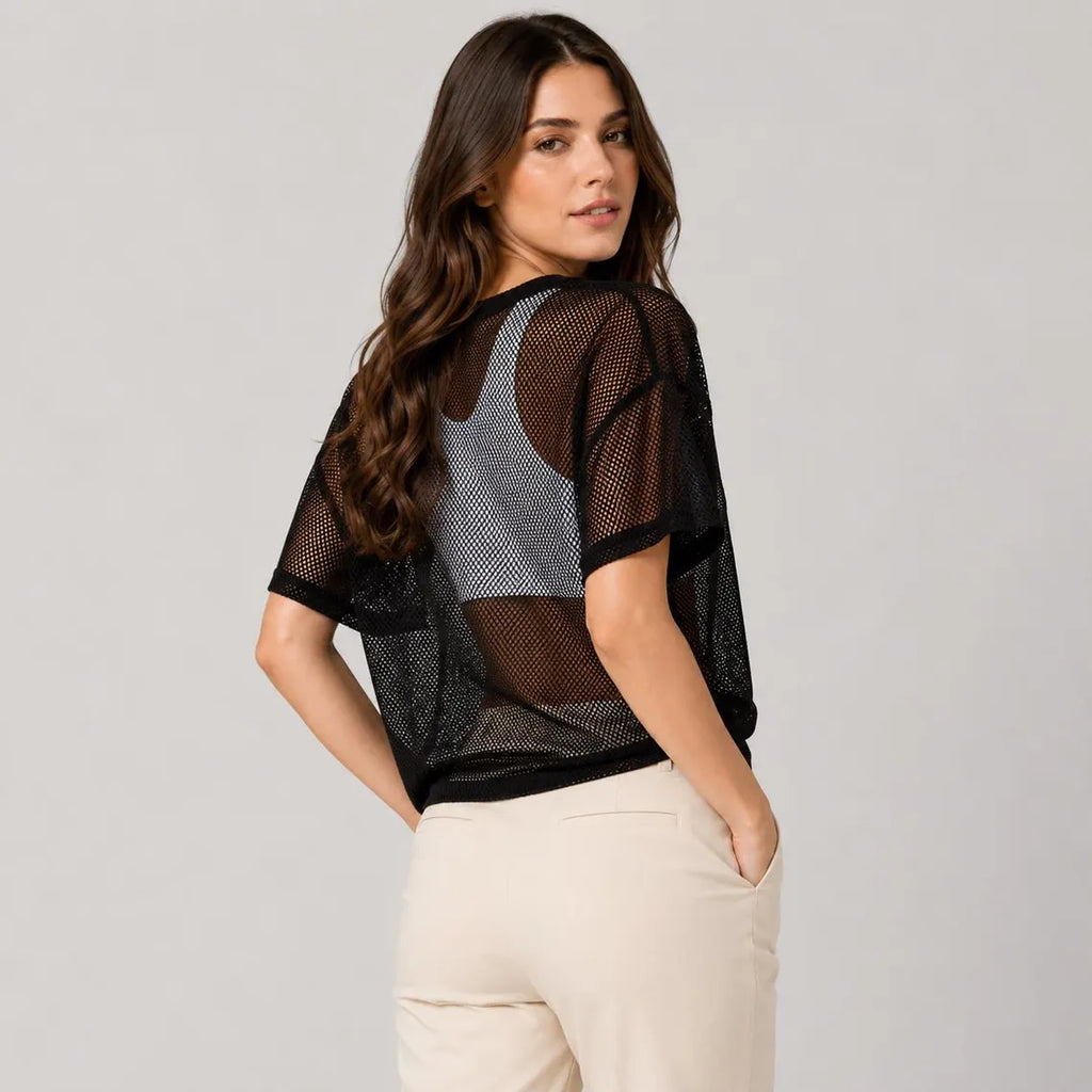 Women Mesh Workout Top | Breathable Gym Yoga Tee Fitness Tank | Layering Activewear