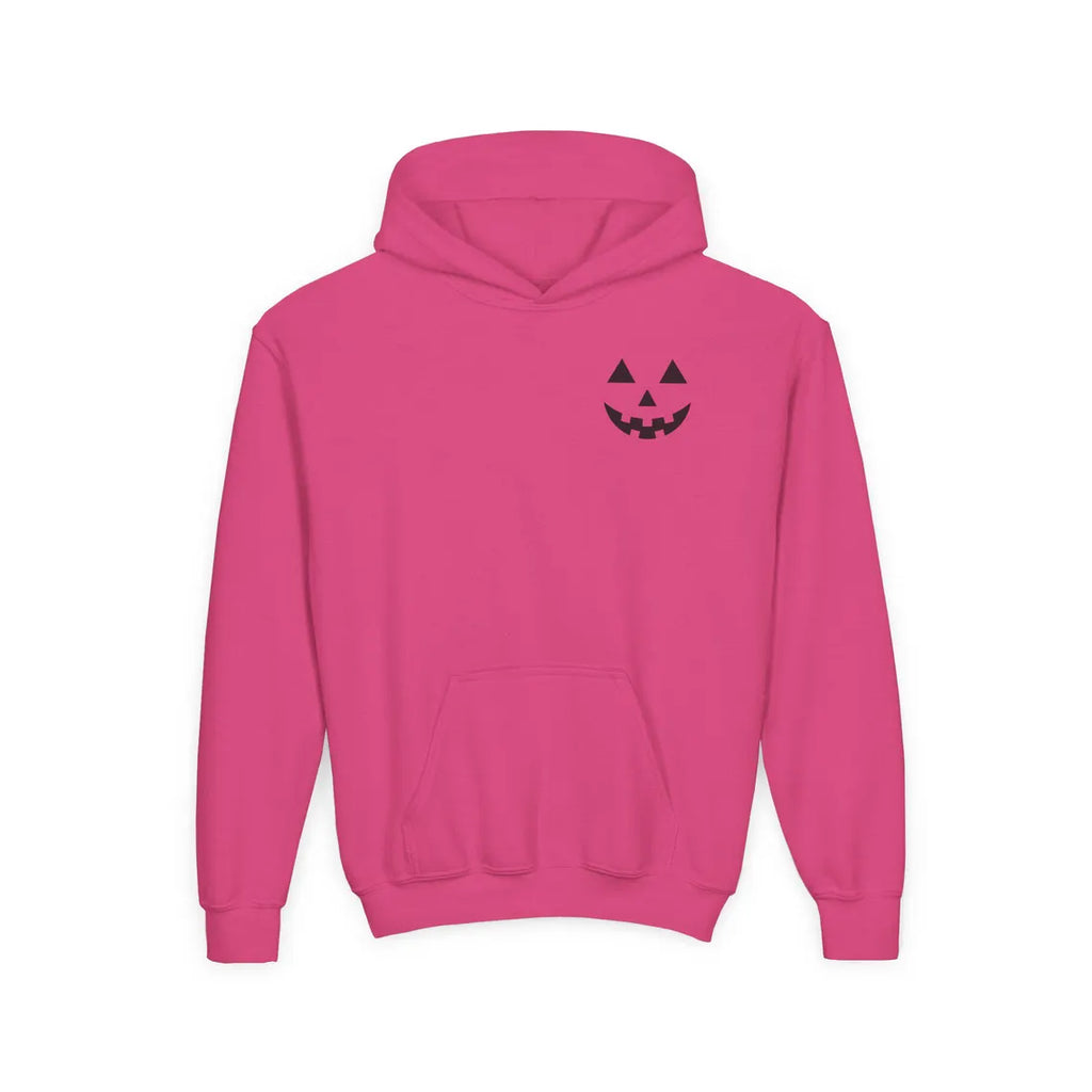 Jack-O'-Lantern Hoodie | Youth Halloween Hoodie | Pumpkin Face Sibling Sweatshirt | Gift for Kids