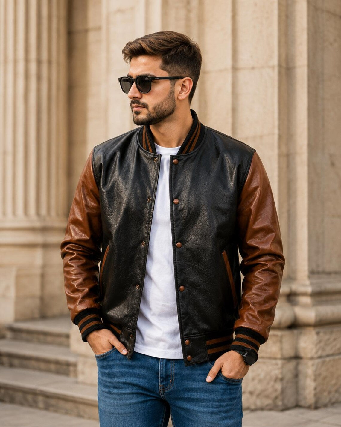 Men's Handmade Varsity Jacket | Classic Letterman Custom College Personalised Baseball Bomber Outerwear Coat