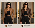 Genuine Sheepskin Leather Jacket, Cropped Biker Style, Collarless Design