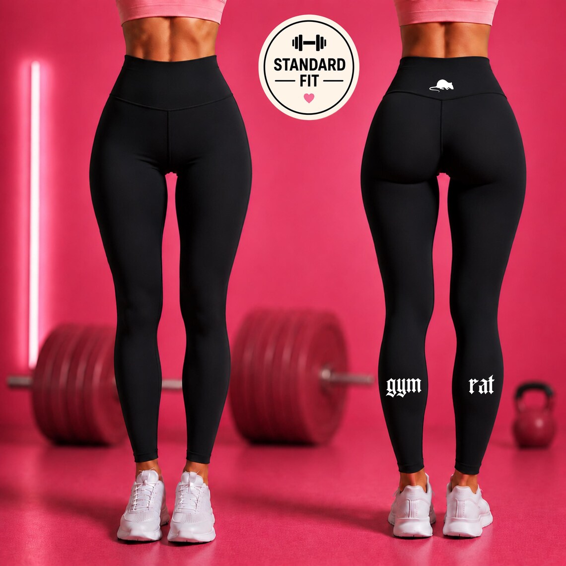 Gym Rat Gym Leggings Workout Pants Gym Wear Training Fitness Activewear Running Jogging Leggings Exercise Yoga Tummy Control Pants Stay Fit