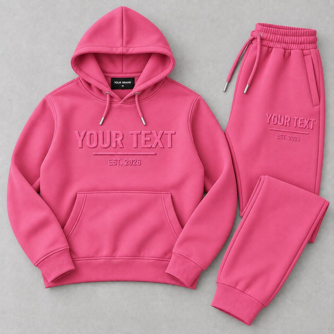 Custom Embroidered Tracksuit Set - Personalized Hoodie & Sweatpants Set - EST. 2026 Edition