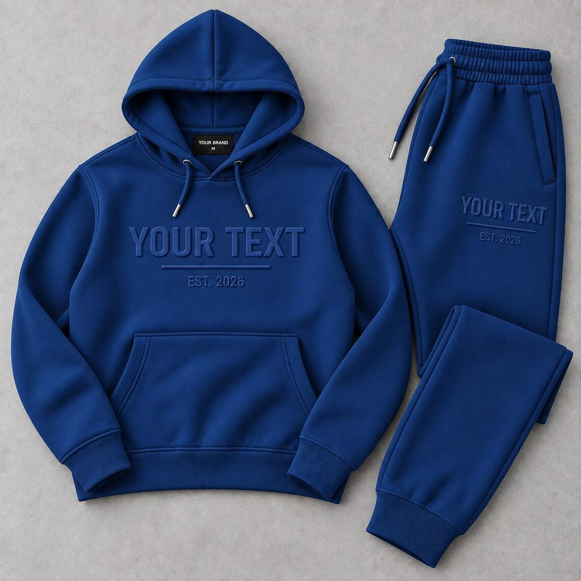 Custom Embroidered Tracksuit Set - Personalized Hoodie & Sweatpants Set - EST. 2026 Edition