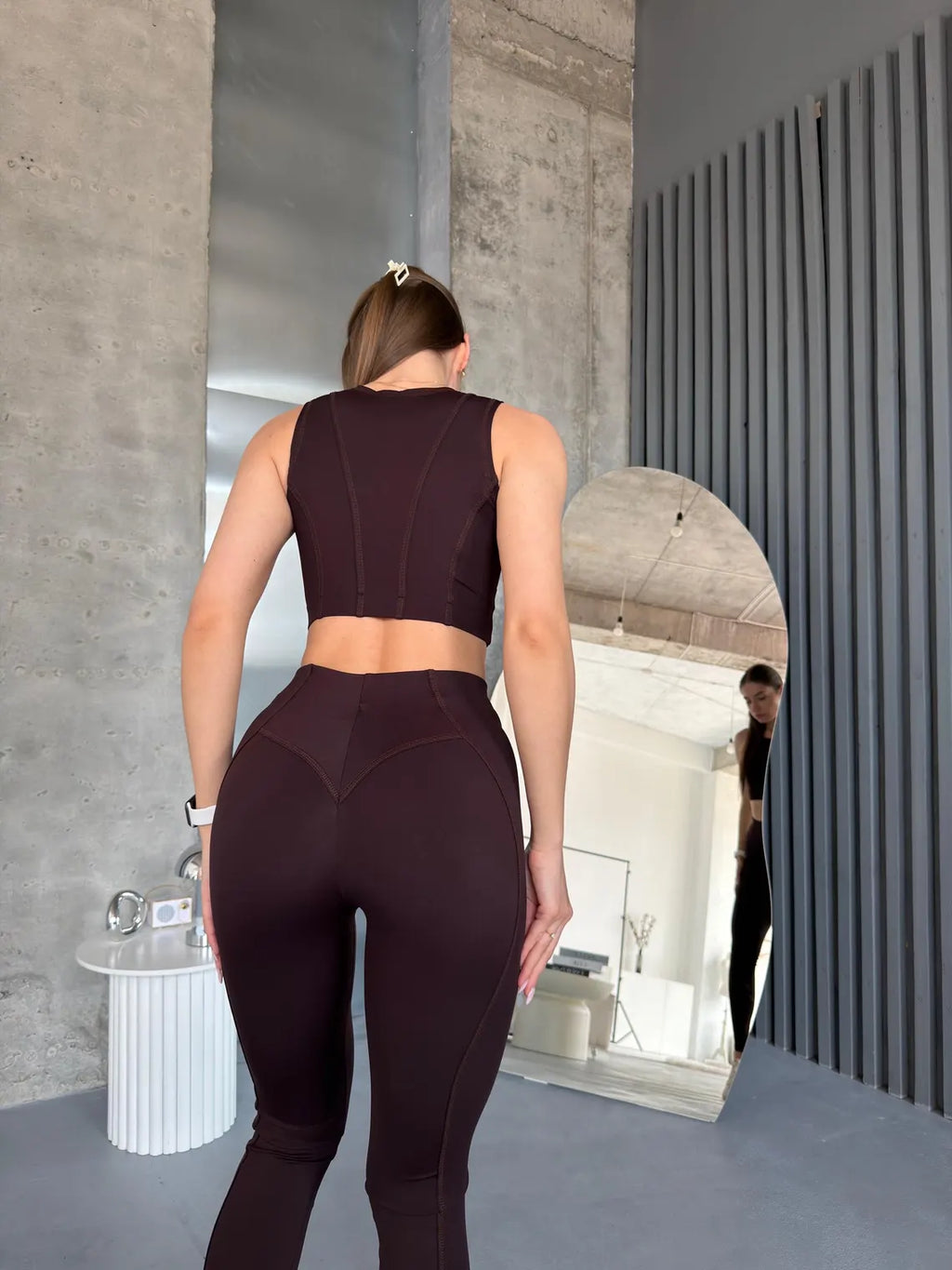 Women's High-Waist Leggings & Crop Top Set | Gym Yoga Athletic Wear (4 Colors)