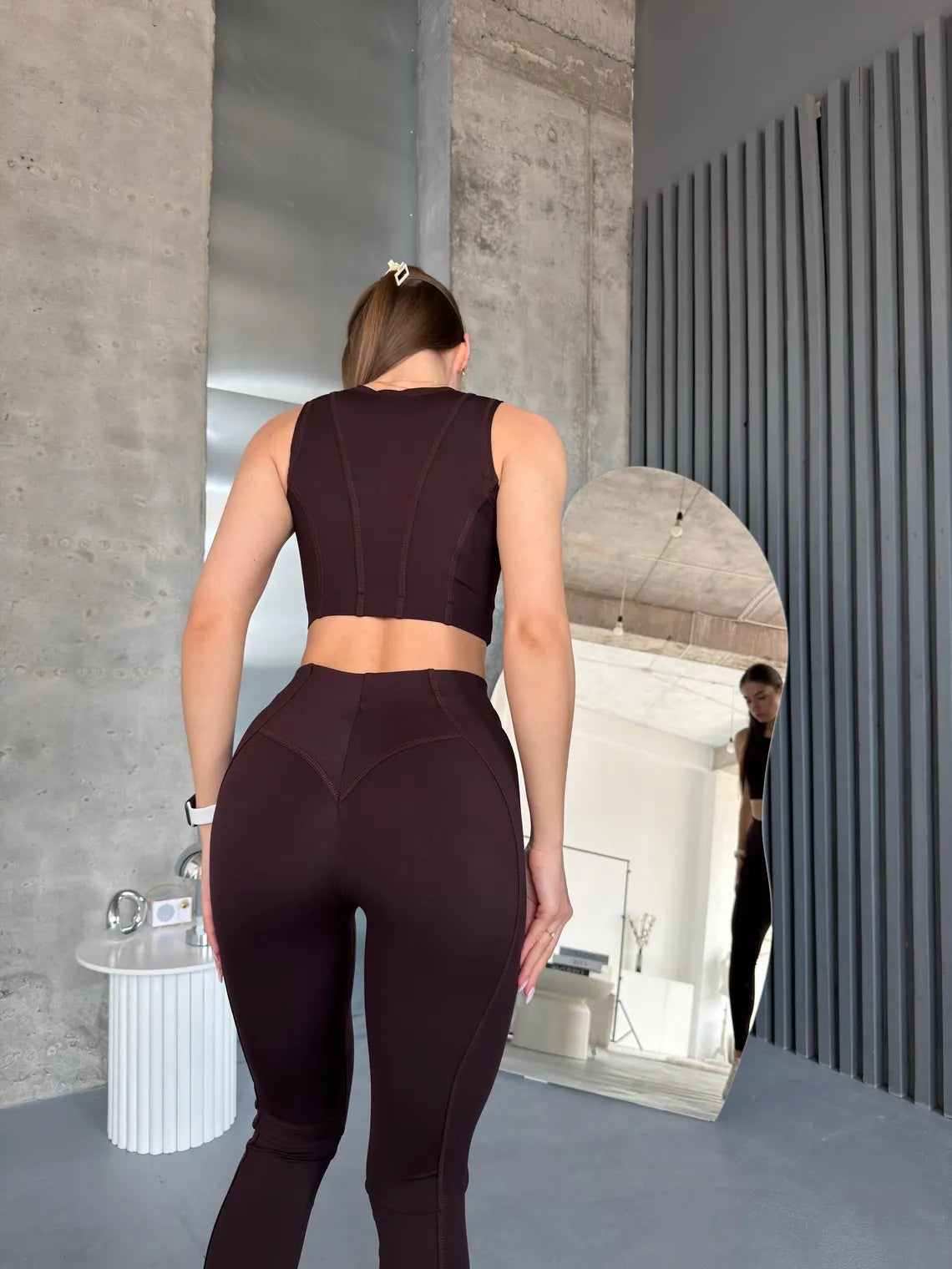 Women's High-Waist Leggings & Crop Top Set | Gym Yoga Athletic Wear (4 Colors)