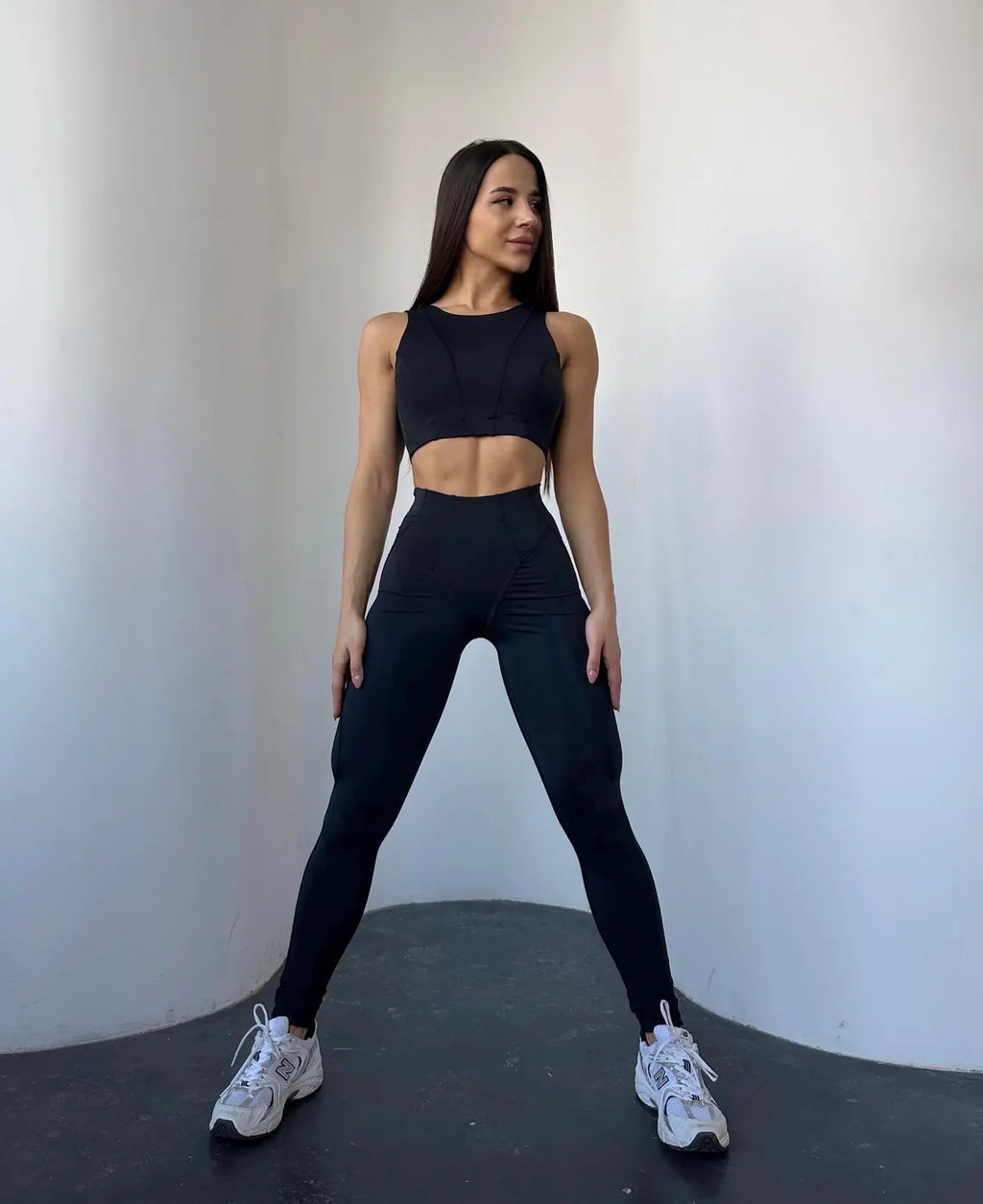 Women's High-Waist Leggings & Crop Top Set | Gym Yoga Athletic Wear (4 Colors)
