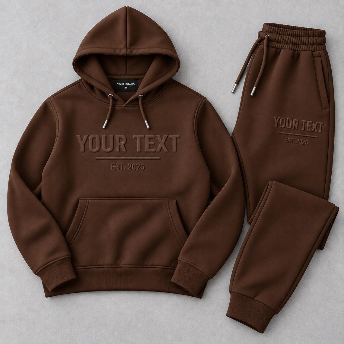 Custom Embroidered Tracksuit Set - Personalized Hoodie & Sweatpants Set - EST. 2026 Edition