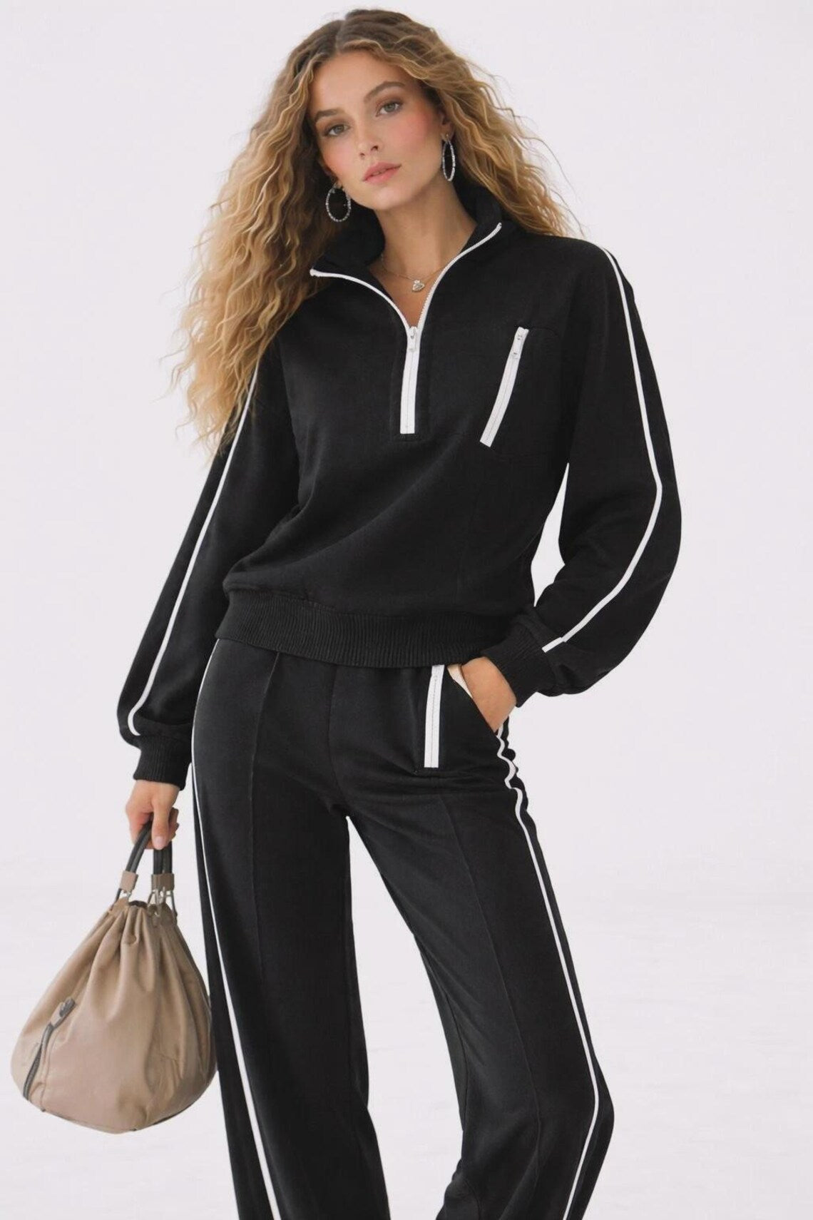 Womens Ladies Tracksuit Fleece jogger Lounge wear Sweater Trouser Co-Ord Set