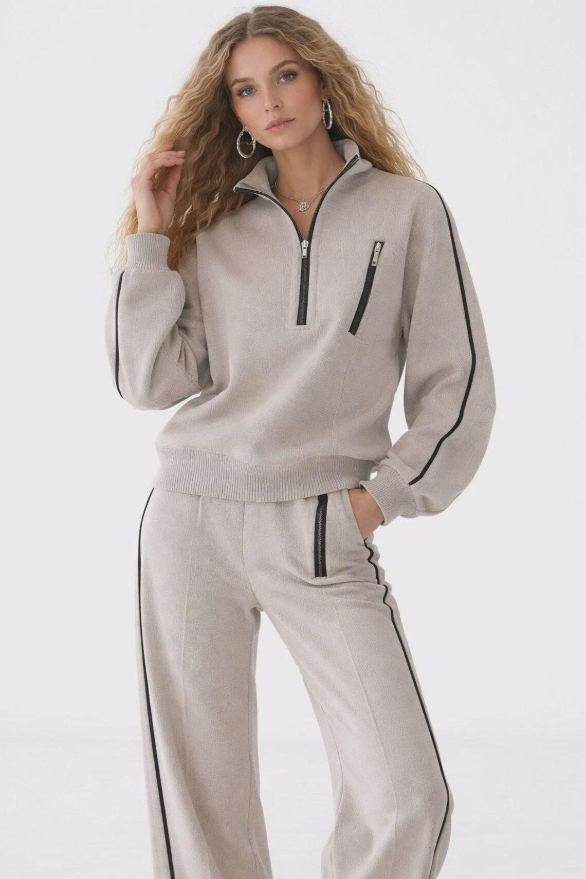 Womens Ladies Tracksuit Fleece jogger Lounge wear Sweater Trouser Co-Ord Set