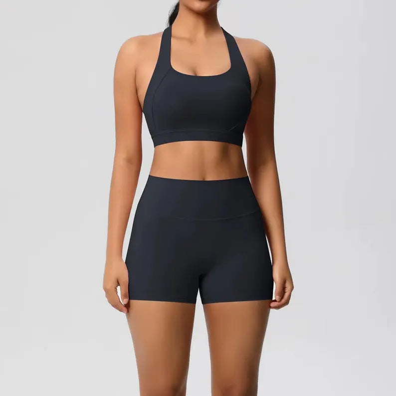 2-Piece Women's Yoga Set - Nude Feel Workout Tracksuit with Sports Bra and Leggings for Fitness and Running