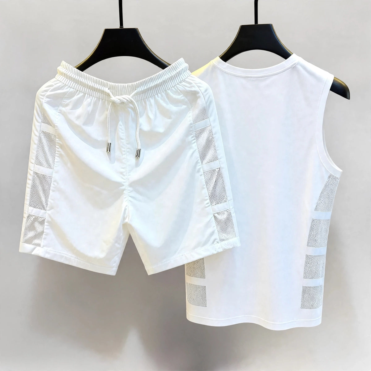 Men's 2-Piece Athletic Tank Top and Shorts Set - Quick Dry Mesh Breathable Gym Workout Outfit